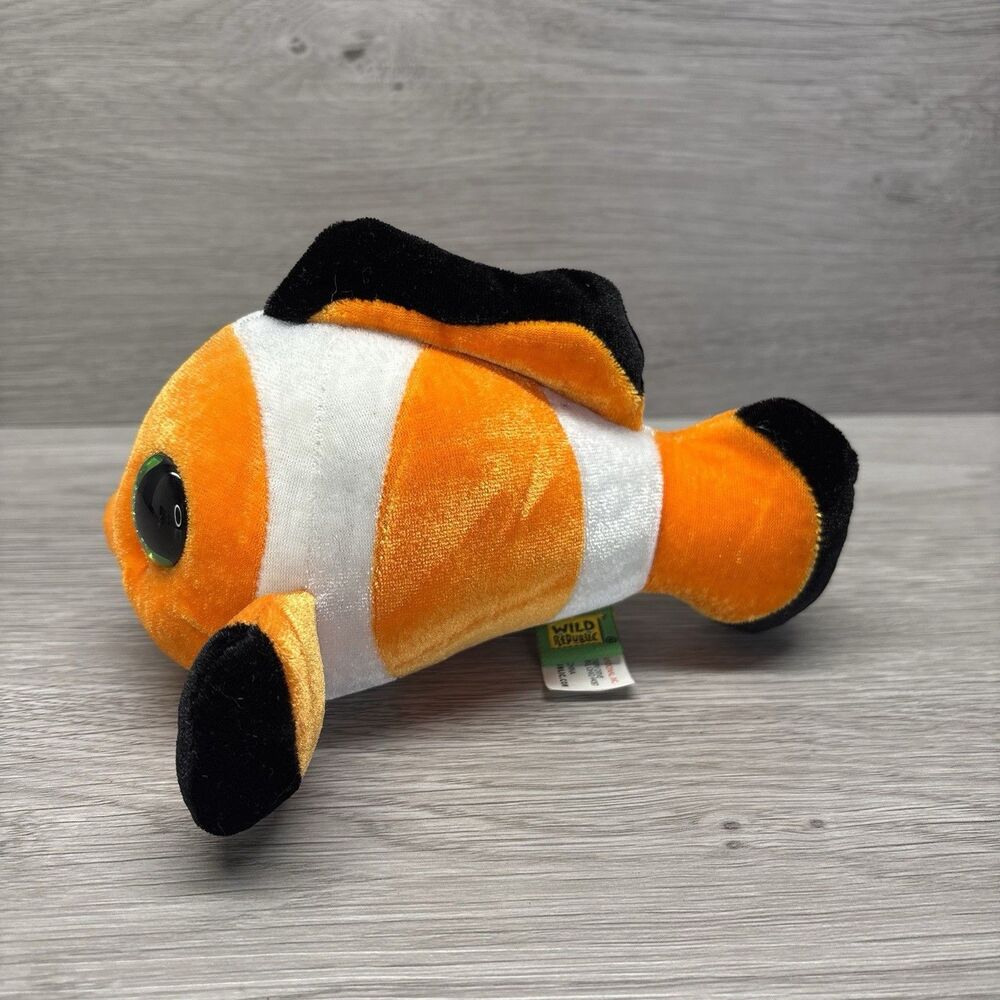 Wild Republic 7" Clownfish Plush Stuffed Animal – Orange Nemo - Style Toy - Picture 2 of 8